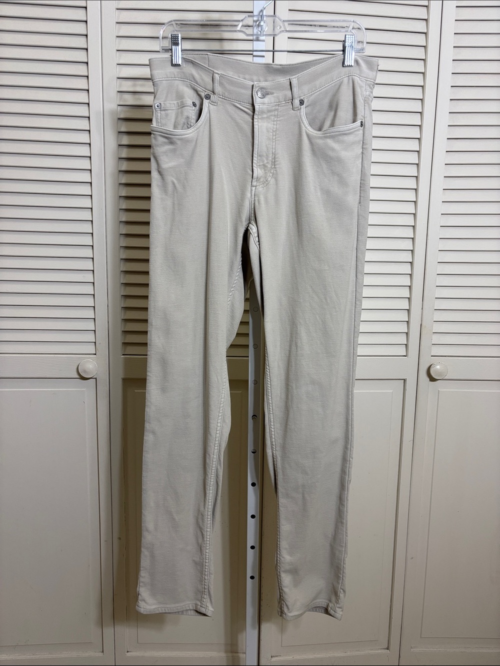 Faherty Stretch Terry 5-Pocket Straight Pant Stone Slim Size 31